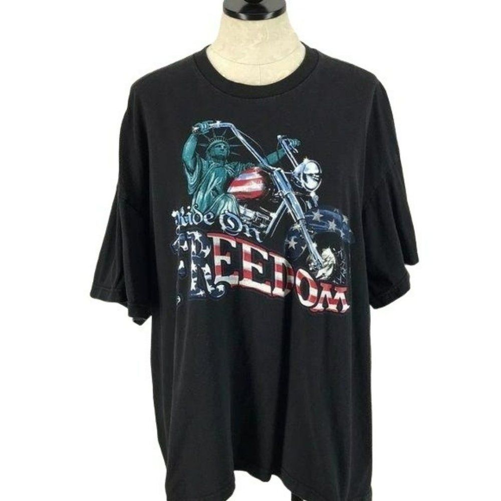 Freedom Statue of Liberty Black T‎ shirt 3x